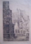 Verkocht.Pieck.G.Pieck.1898-1920.Kerk van Naarden met buurtje.